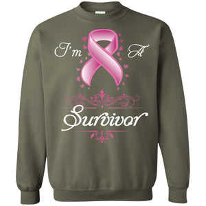 I Am A Survivor Breast Cancer Awareness ShirtG180 Gildan Crewneck Pullover Sweatshirt 8 oz.