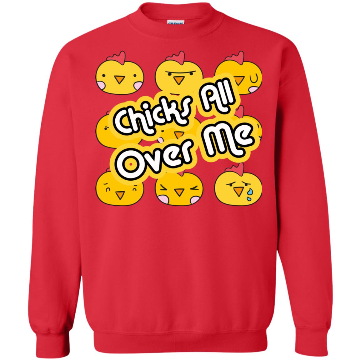 Chicks All Over Me Funny Chickens Shirt For Easter Day Red