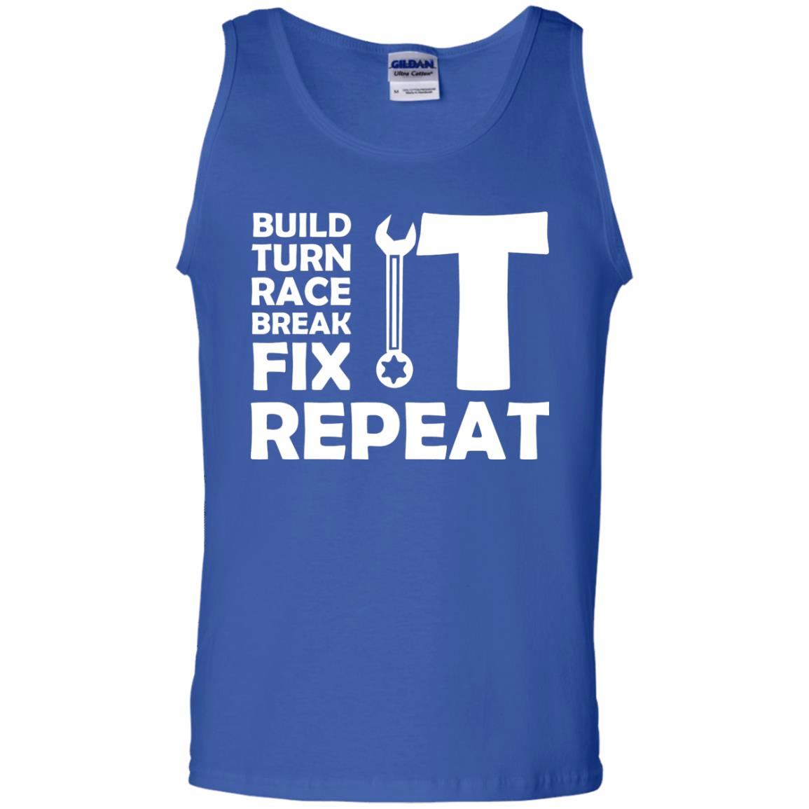 Build Turn Race Break Fix Repeat Racing Shirt Royal