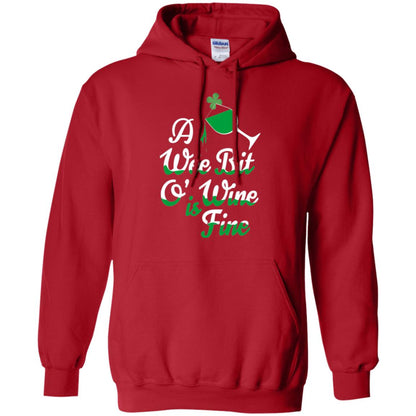 A Wee Bit O_ Wine Is Fine St. Patrick_s Day T-shirt Red
