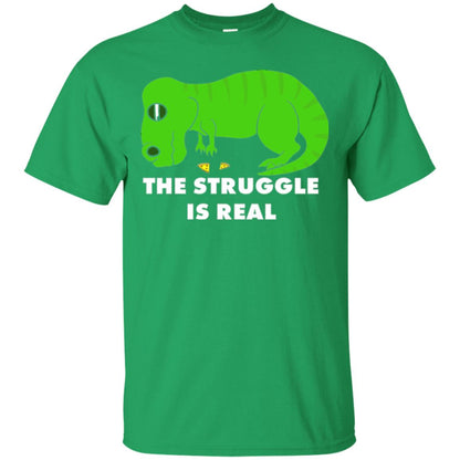 Funny Dinosaus T-shirt The Struggle Is Real Irish Green