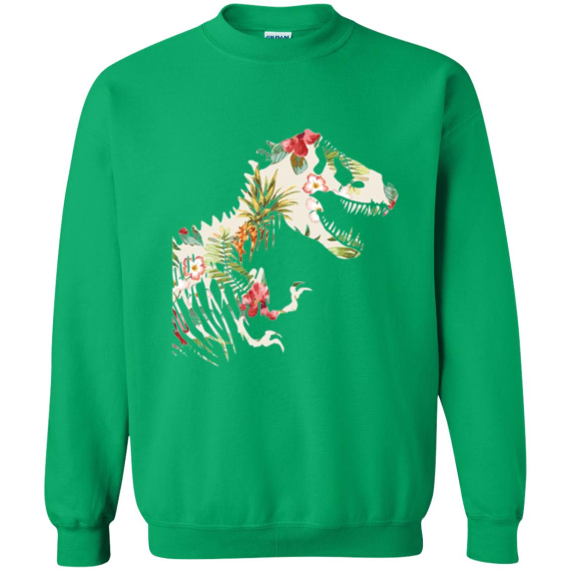 Dinosaur T-shirt Floral Tropical Hawaiian Pattern T Rex Irish Green