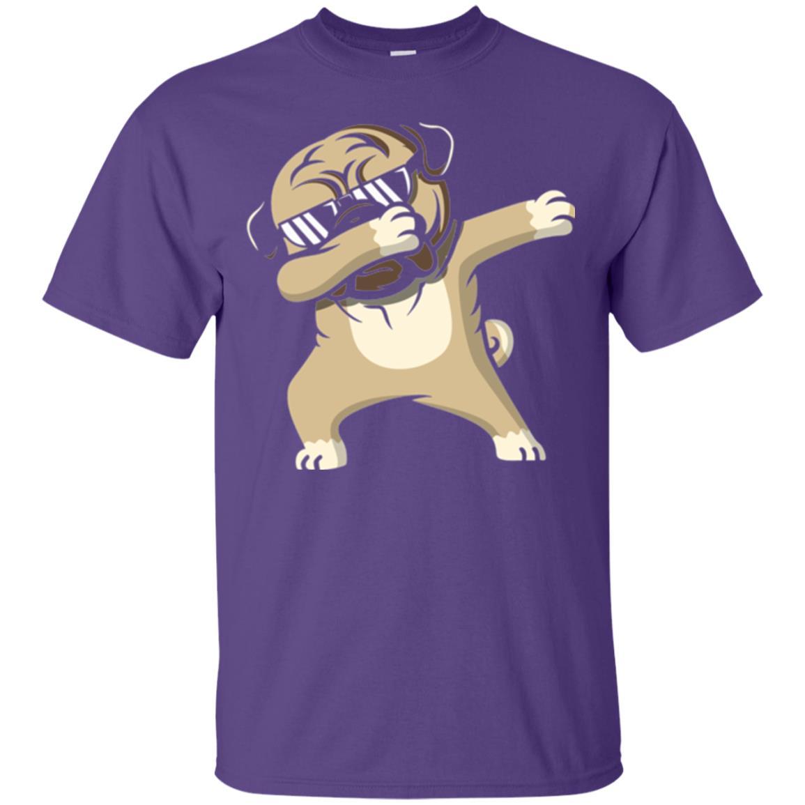 Dog Lover T-shirt Dabbing Pug T-shirt Purple