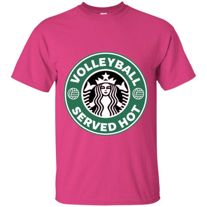Volleyball Lovers T-shirt Served Hot Heliconia