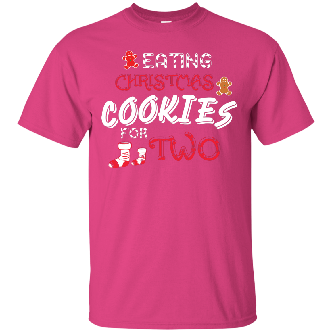 Christmas T-shirt Eating Christmas Cookies For Two Heliconia