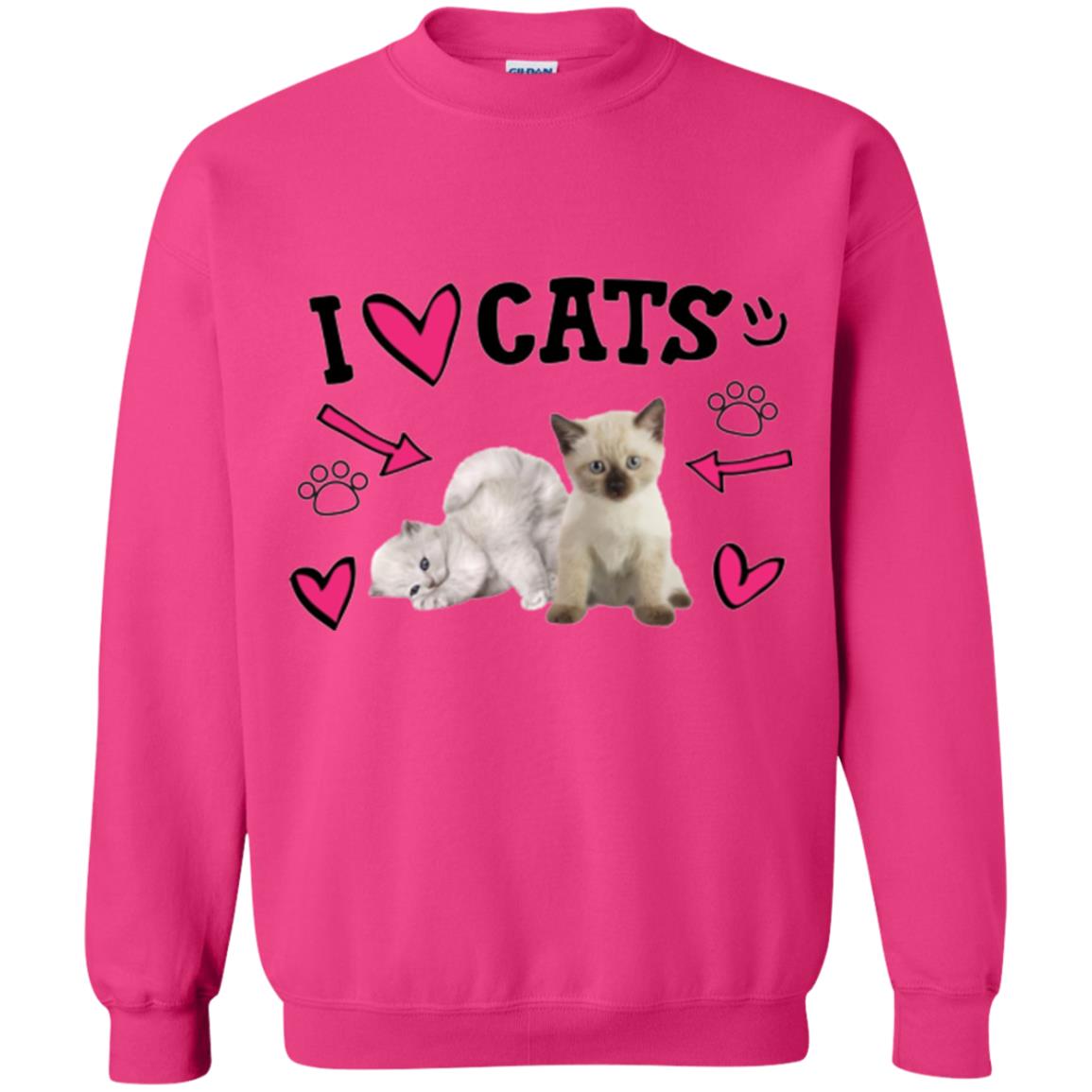 Cat Lover T-shirt I Love Cats Heliconia