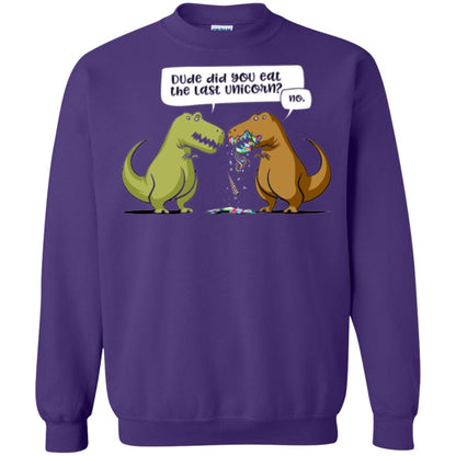 Dinosaur T-shirt Dude Did You Eat The Last Unicorn Purple