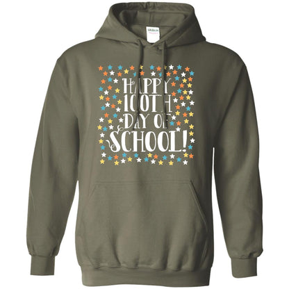 Teacher T-shirt Happy 100th Day Of School 100 Stars Military Green