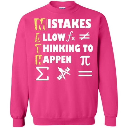 Math Lover T-shirt Mistakes Allow Thinking To Happen Heliconia