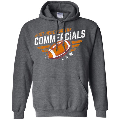 Football Lover T-shirt Just Here For The Commercials Dark Heather