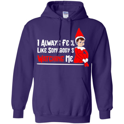 Christmas T-shirt I Alway Feel Like Somebody_s Watching Me Purple