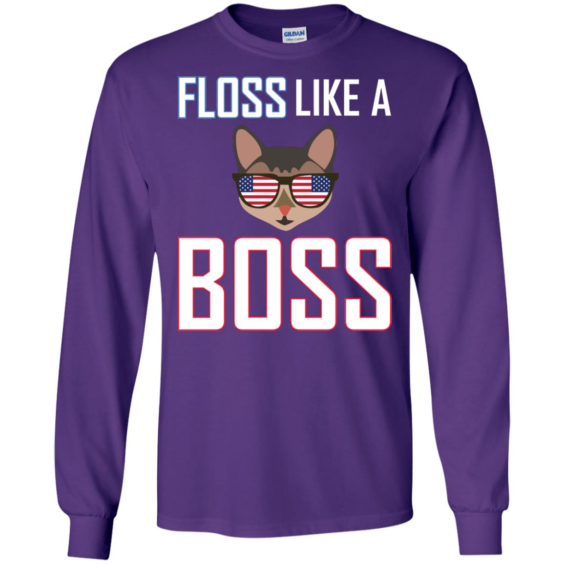 Floss Like A Boss Cat Shirt Purple