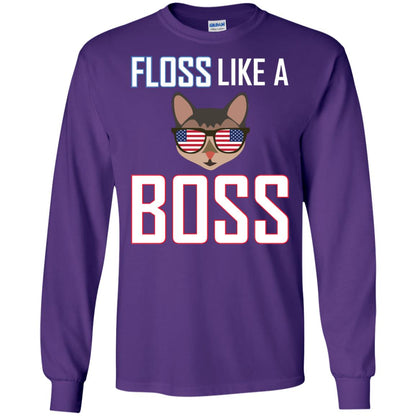 Floss Like A Boss Cat Shirt Purple