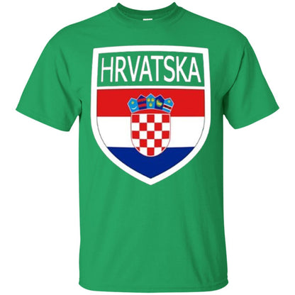 Croatia Shield T-shirt Hrvatska Patch Croatian Flag Badge Irish Green