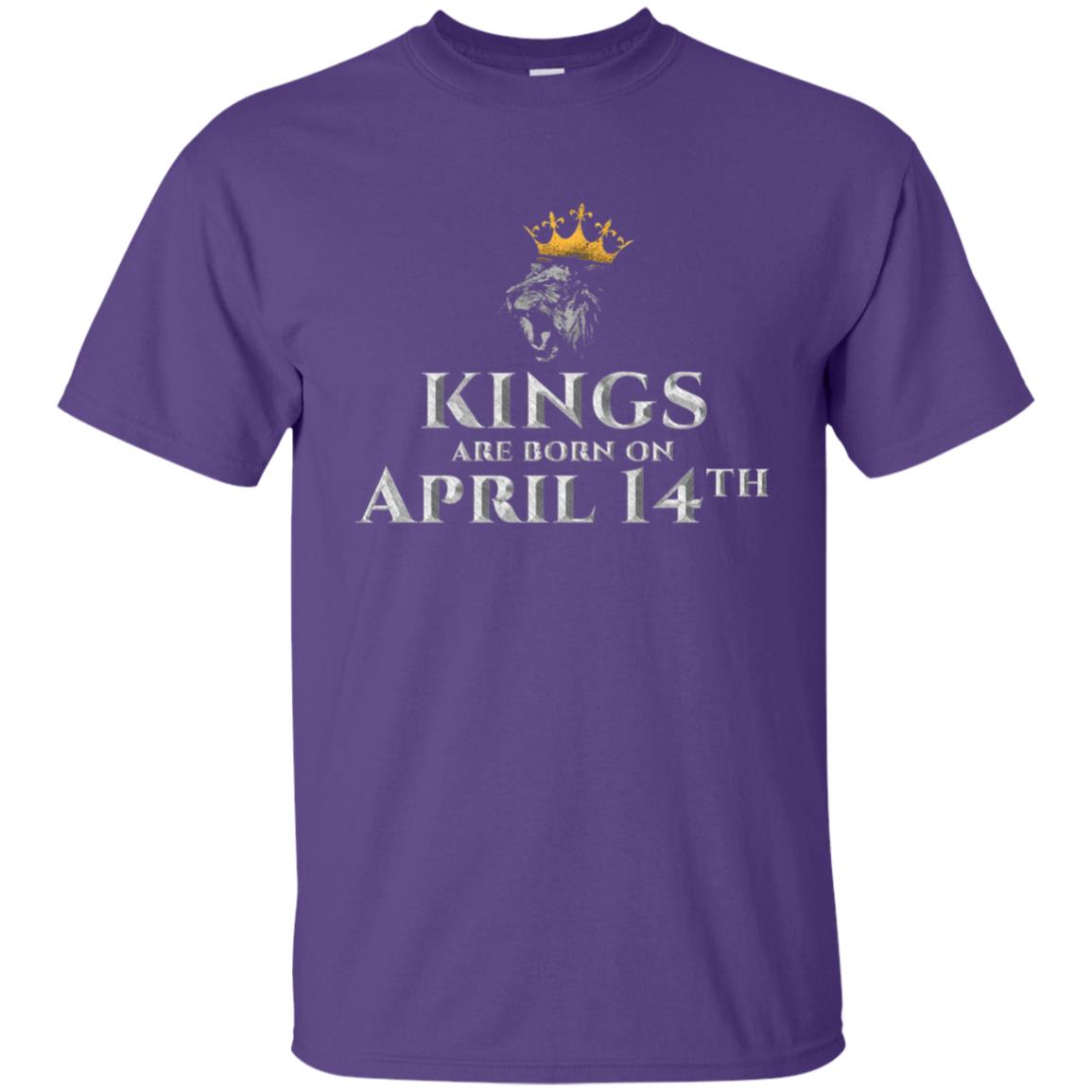 Kings Are Born On Apr 14th Birthday In April T-shirt Purple