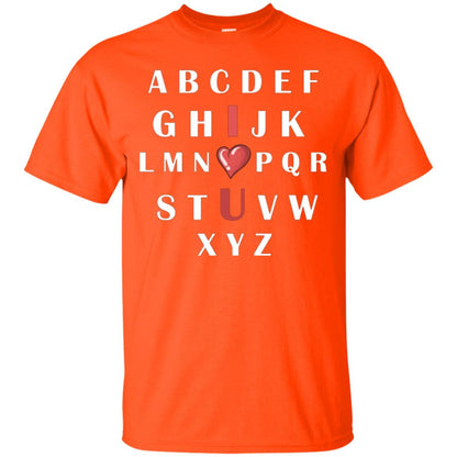 Alphabet I Love You T-shirt Orange
