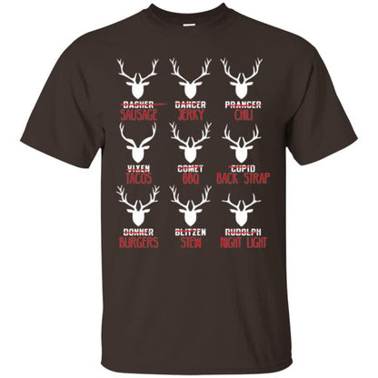 Christmas T-shirt Hunters All Of Santa's Reindeer Dark Chocolate