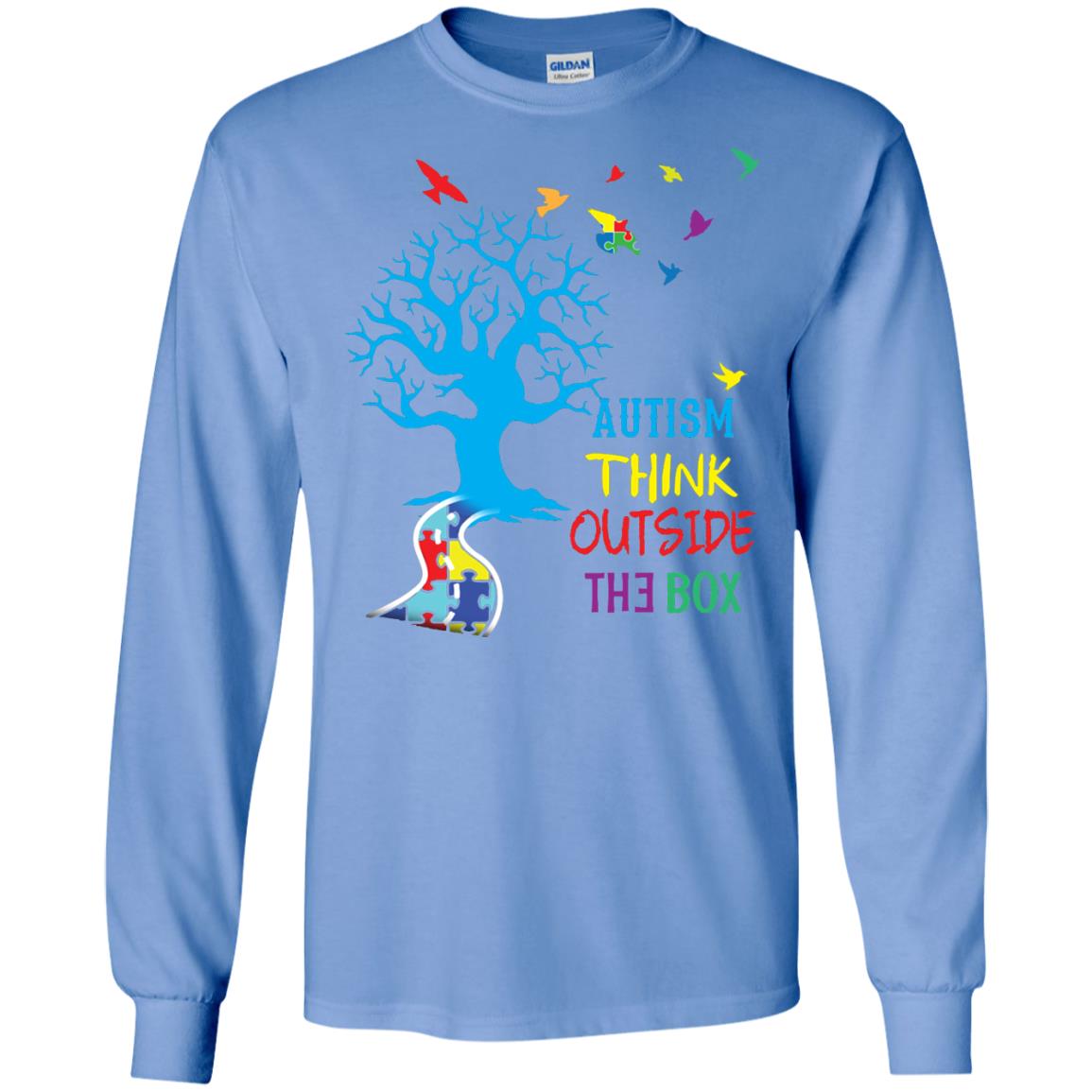 Autism Awareness T-shirt Autism Think Outside Carolina Blue