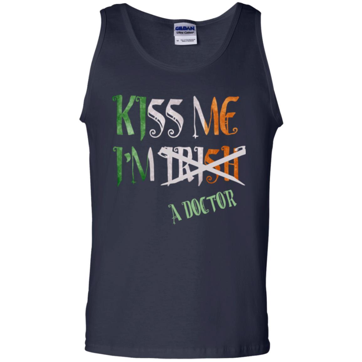 Saint Patrick's Day T-shirt Kiss Me I'm Irish A Doctor Navy