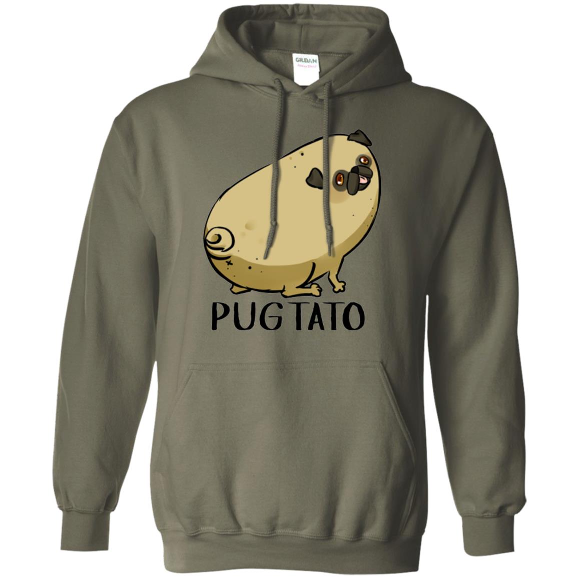 Dog Lovers T-shirt Pugtato Military Green