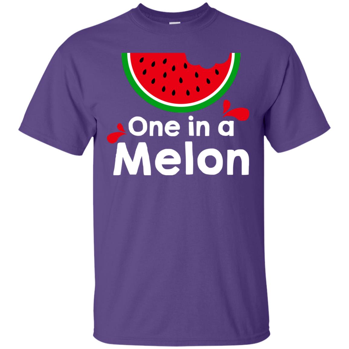 One In A Melon Watermelon Funny Fruit Pun Shirt Purple