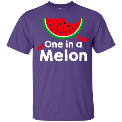 One In A Melon Watermelon Funny Fruit Pun Shirt Purple