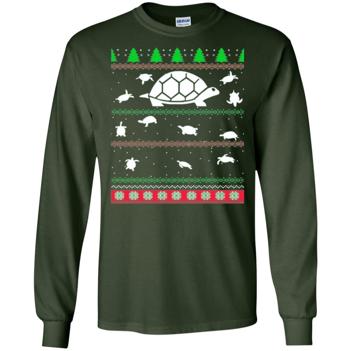 Christmas T-shirt Turtle Lover Merry Christmas Forest Green