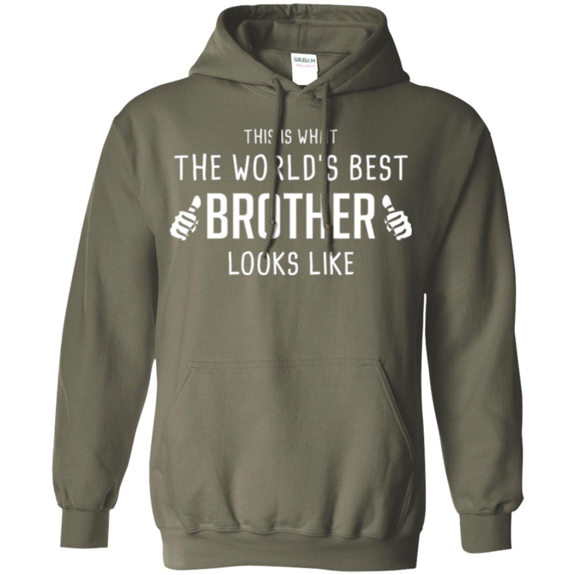 Brother T-shirt This Is What The Worlds Best Brother Looks Like Military Green