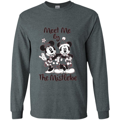 Christmas T-shirt Meet Me By Mistletoe Dark Heather