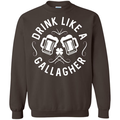 Drink Like A Gallagher Green Irish St. Patty_s T-shirt Dark Chocolate