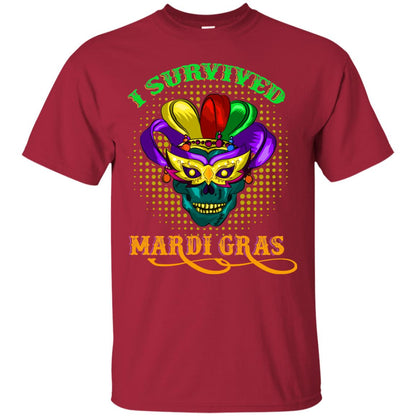 I Survived Mardi Gras Shirt Cardinal