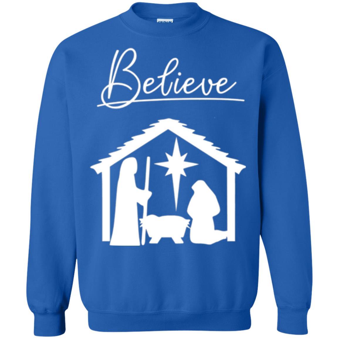 Christian Christmas T-shirt Believe Jesus Celebrate Royal