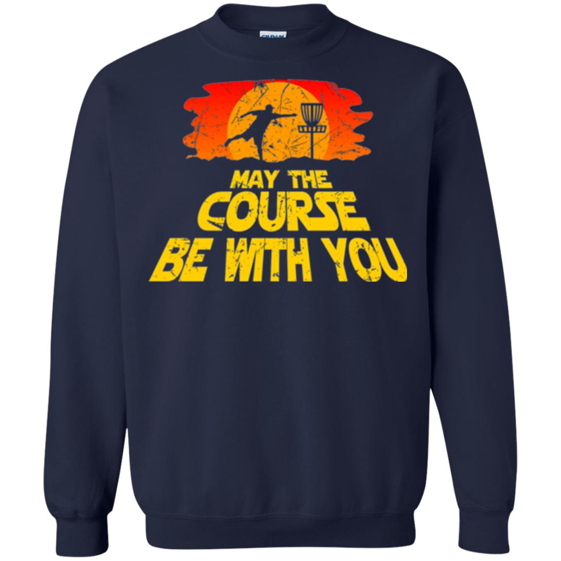 Disc Golf T-shirt May The Course Be With You Navy