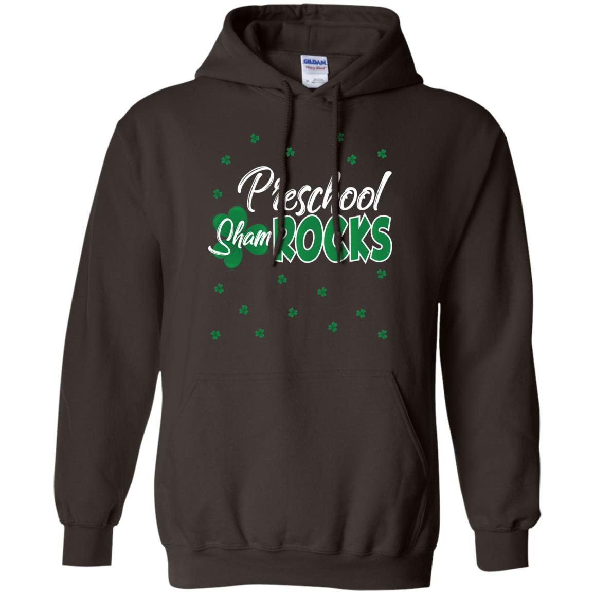 Preschool Shamrocks St. Patrick_s Day School T-shirt Dark Chocolate