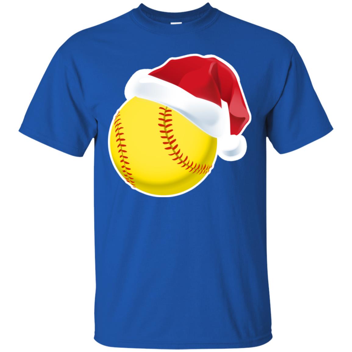 Softball With Santa Claus Hat X-mas Shirt For Softball Lovers Royal
