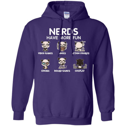 Nerds Have More Fun Video Games Books Action Figures Shirts Purple