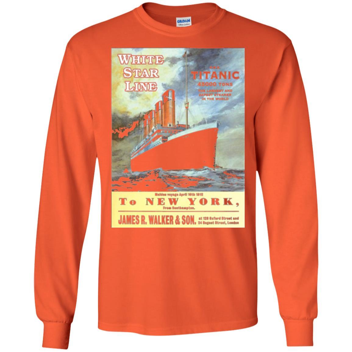 Film T-shirt Sailing Ship Cruise Vintage Poster Orange