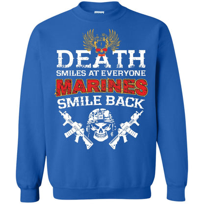Death Smiles At Everyone Marines Smile Back Shirt Royal