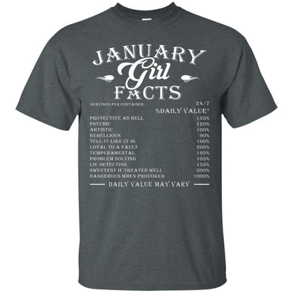 January Girl Facts Facts T-shirt Dark Heather