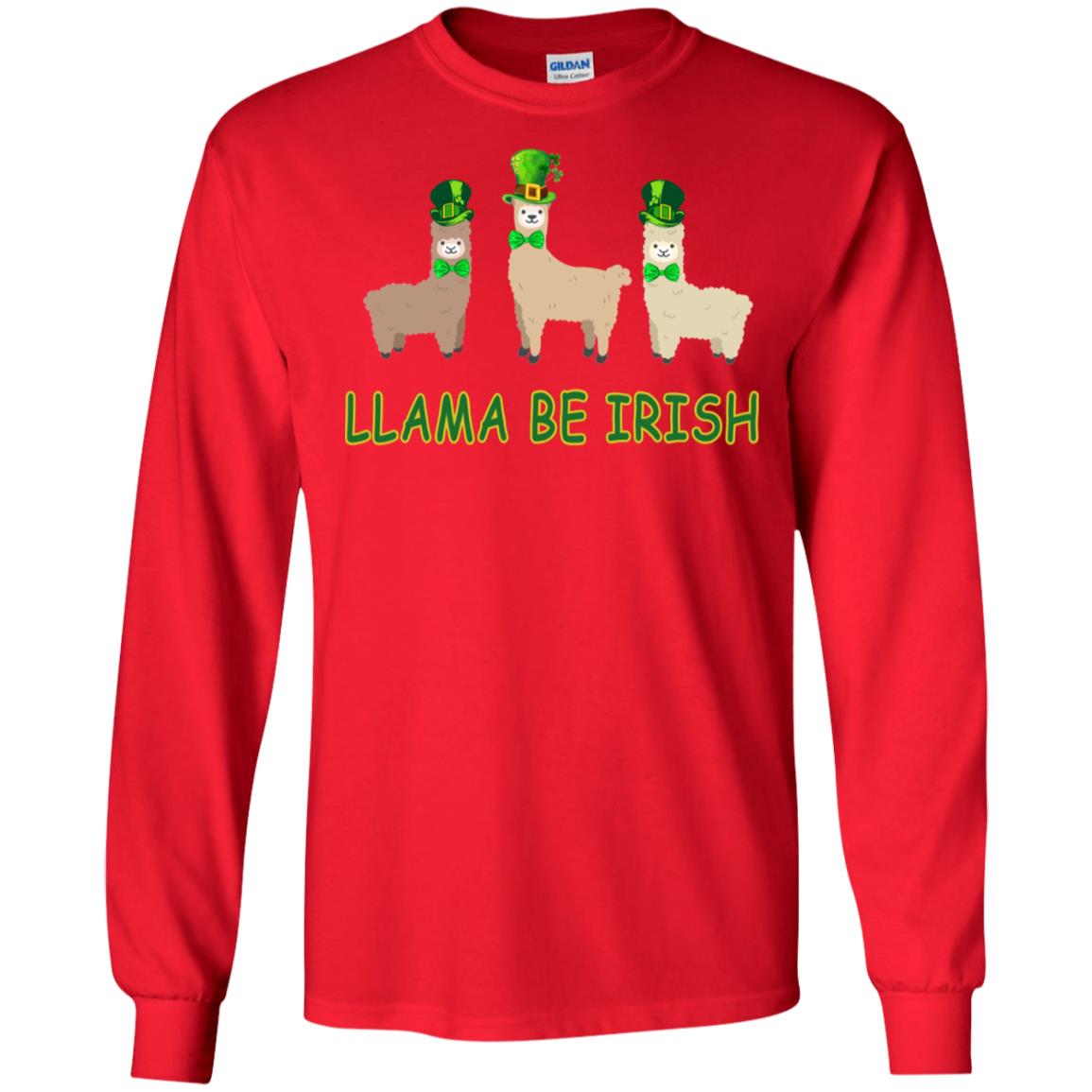 Llama Be Irish Ireland Gift Shirt Red