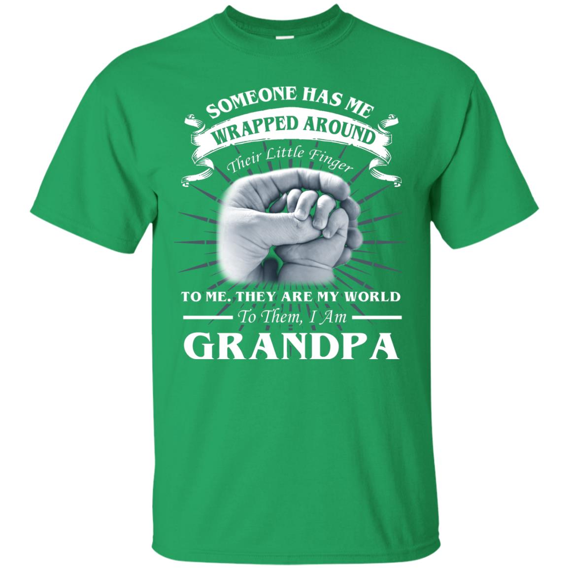 They Are My World To Them I Am Grandpa Papa Shirt Irish Green