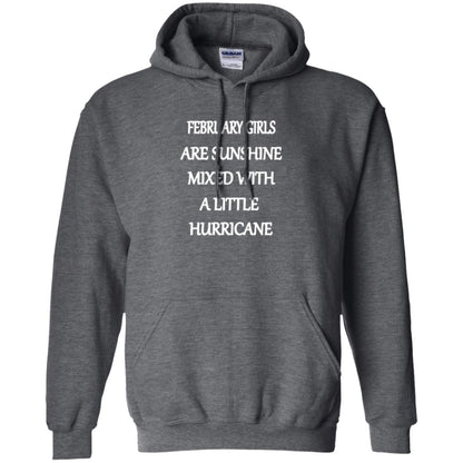 February Girls Are Sunshine Mixed With A Little Hurricane T-shirt Dark Heather