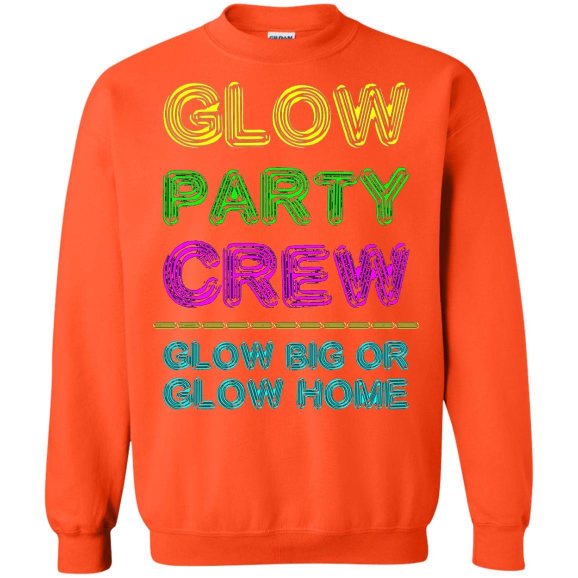 Funny Party T-shirt Glow Party Crew Orange