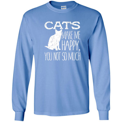Cat Lover T-shirt Cats Make Me Happy You Not So Much Carolina Blue