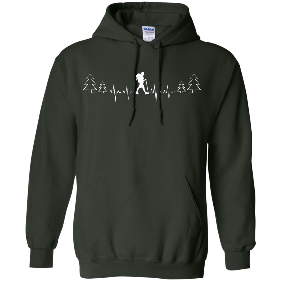 Heart Beat Hiking Lovers Shirt Forest Green