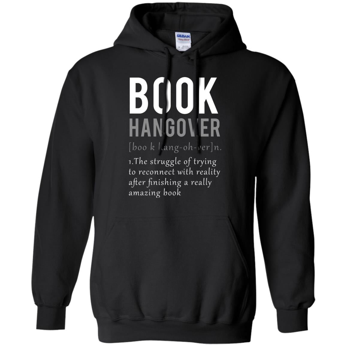 Book Hangover Definition Book Worm Reading Lover T-shirt Black