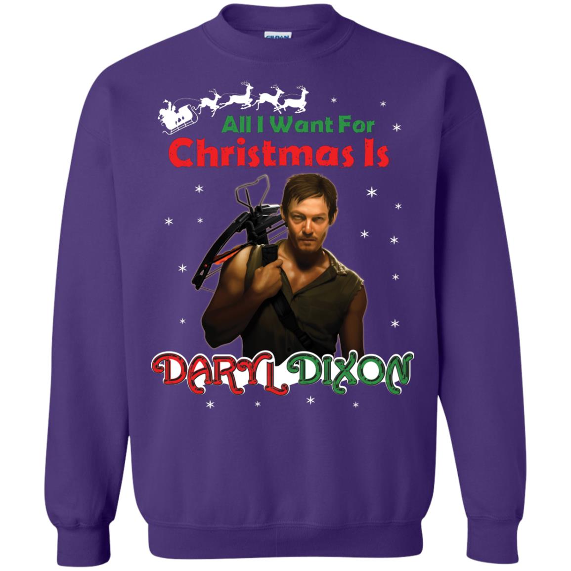 All I Want For Christmas Is Daryl Dixon Shirt Purple