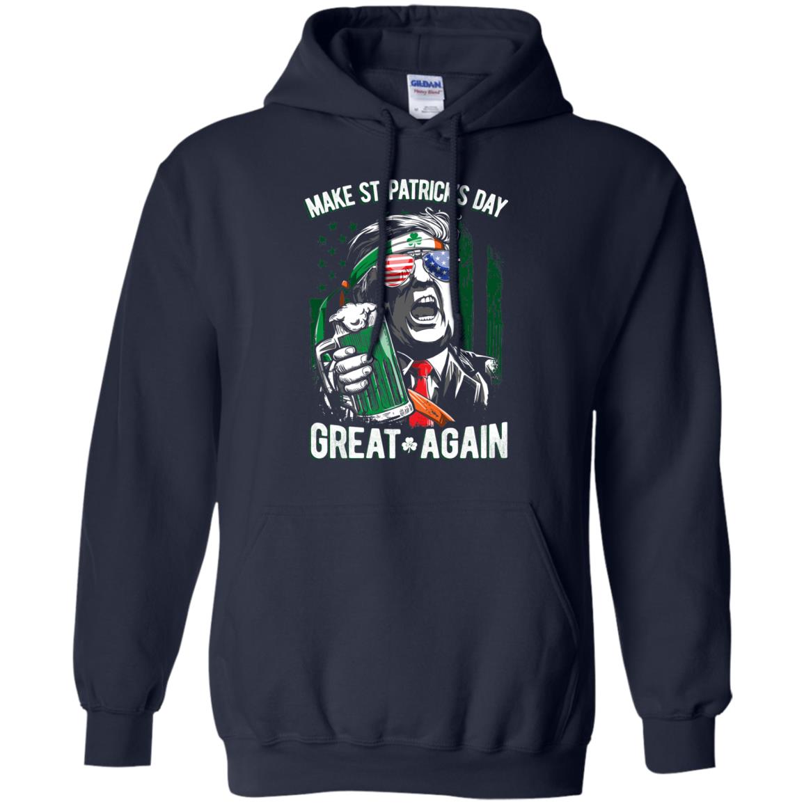 Make St Patricks Day Great Again Trump Leprechaun T-shirt Navy