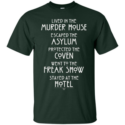 American Horror Story T-shirt Lived In The Murder House Forest Green