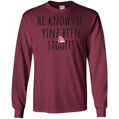 He Knows If Yinz Been Jagoffs T-Shirt Maroon